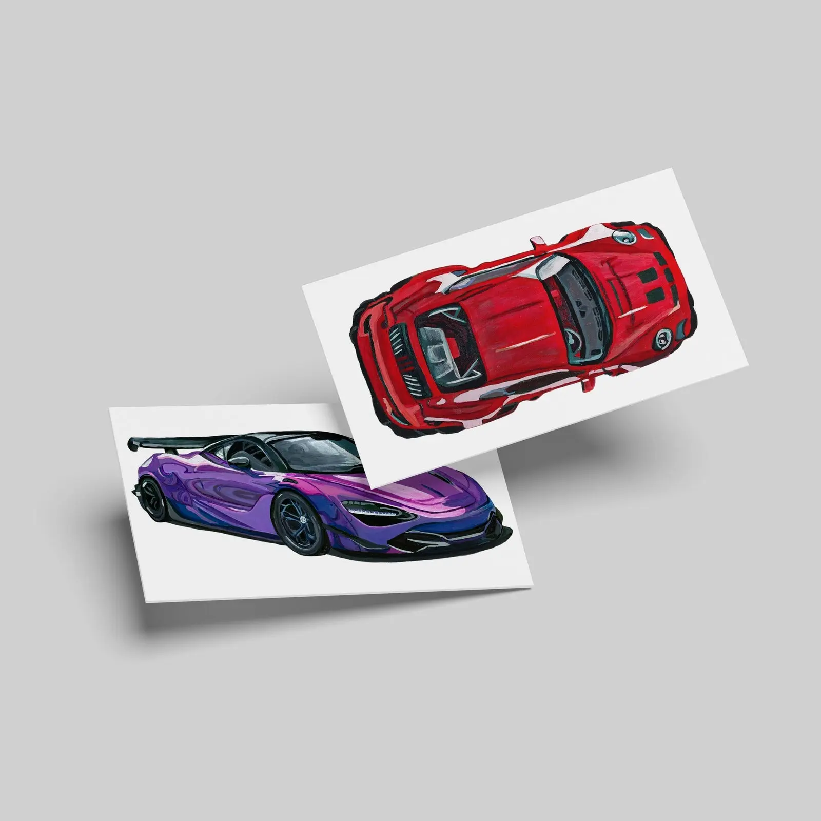 Two-Print Set: Pick Any 2 Car Art Prints — PyfPoint Prints — From Original Hand-Painted Portraits, Unframed