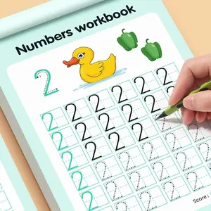Calligraphy Practice Book, Number Writing Workbook 0-100, Tracing Sheets for Pen Control, Kids' Handwriting Improvement Tool