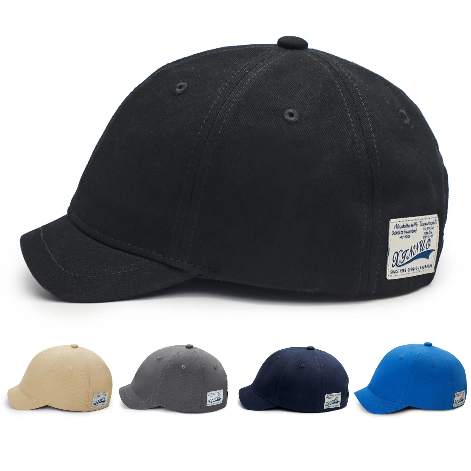 Unisex Vintage Cotton Dad Hats, Low Profile Cap with Short Brim and Woven Patch, Adjustable Fitted Hat for Everyday Wear, Men's Accessories tiktokshopbacktoschool, Mens Hats, Casual Wear