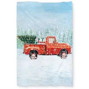 360 Stand Twin Extra Long Christmas Tree Truck Decorative Duvet Cover - Cozy Bedroom Bedding Set for Living Room, Model C1DCTXLWNP3LBR, Twin Duvet Covers