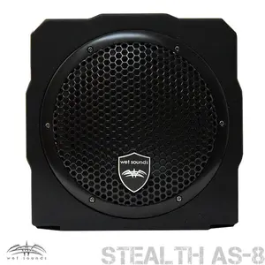 Wet Sounds Package - Black Stealth 10 Ultra HD Sound Bar w/ Remote and AS-8 8" 350 Watt Powered Stealth Subwoofer