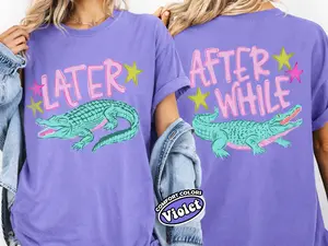 Comfort Color Later Gator T-Shirt, Vintage 90s Style TShirt, Funny Graphic Alligator Tee, After While Funny Alligator Shirt