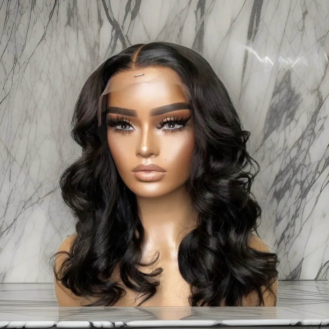 Raw Cambodian Human Hair Glueless Luxury Wig HD Lace 210% Afro Indigenous Density Pre-Washed Ready to Wear Bleached Knots