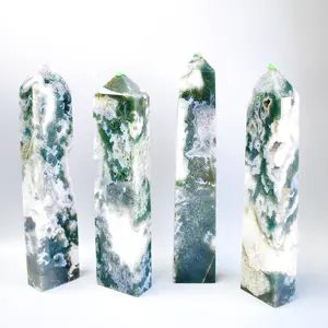 Crystal moss agate tower  90$/KG， No color difference, no size, sold in kilograms