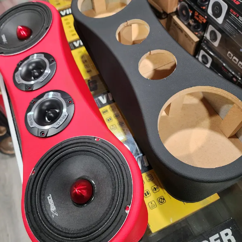 Universal 24” Sound Bar Pod 2 x 6.5" Midrange & 2 x Tweeter - Wood and Fabric, Cut Out 5.816" READ FIRST LEEER PRIMERO NO INCLUYE BOCINAS NOT SPEAKERS INCLUDING