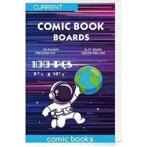 100 Current Size Comic Book Boards, Acid-Free Thick Durable Backing Board for Regular Comics Archival (White)
