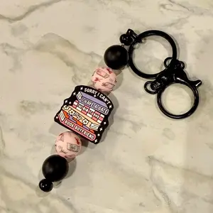 Book Boyfriend Silicone Bead Keychain
