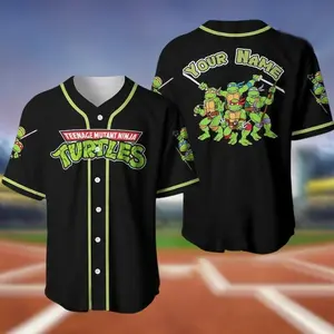 Custom Teenage Mutant Ninja Turtles Baseball Jersey #Baseballjersey #NinjaTurtlesBaseball