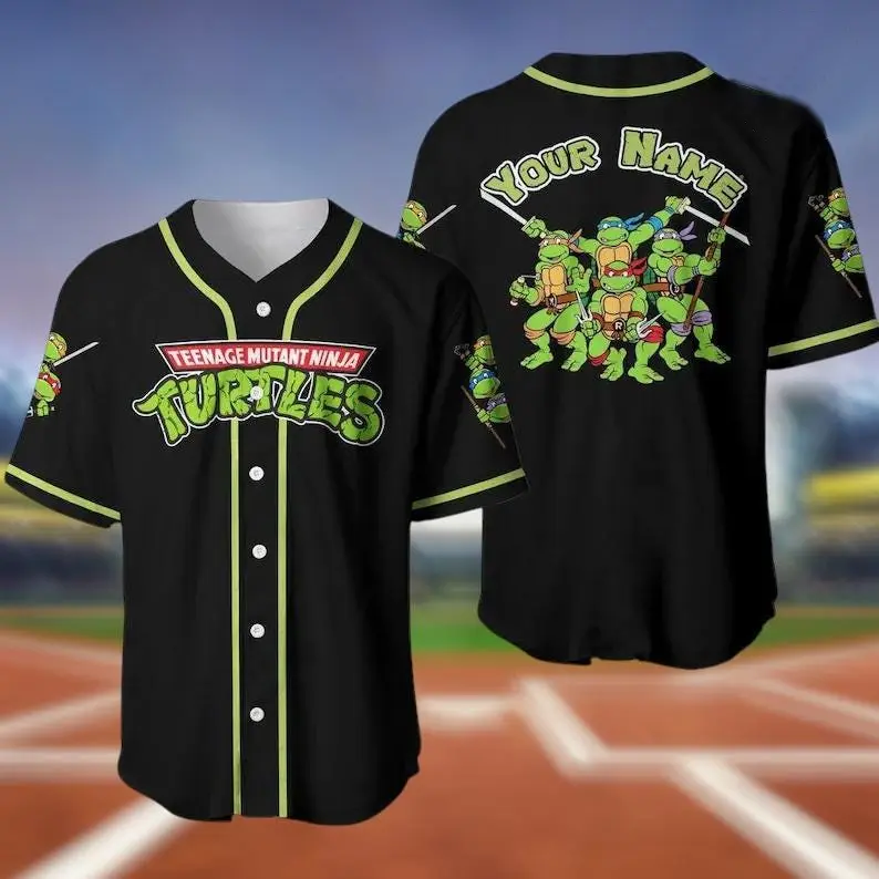 Custom Teenage Mutant Ninja Turtles Baseball Jersey #Baseballjersey #NinjaTurtlesBaseball