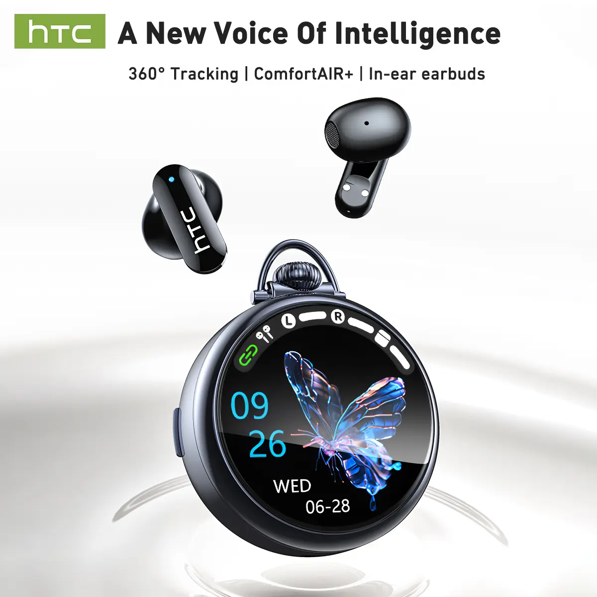 HTC NE71 Wireless Earbuds Bluetooth 6.0 Earphones Touchscreen Sports Buds Earphones Running,Driving,Working Waterproof Headsets Long Battery Life Built-in Microphones