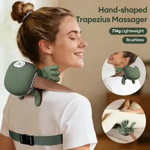NEW Neck and shoulder massager, simulating human hand green color, wireless electric finger pressure 4D kneading massage