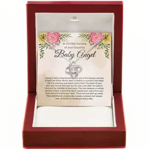 Miscarriage Memorial Jewelry - Baby Loss Sympathy Necklace, Angel Wing Memorial Gifts, Forever in My Heart Jewelry