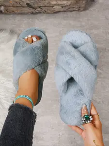 Women's Corduroy Home Slippers, Eco-Friendly Eva Sole Indoor Outdoor Shoes, Summer Anti-Slip Lightweight Travel Slippers