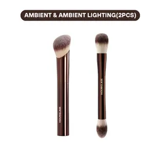 Hourglass Ambient Soft Glow Foundation & Ambient Lighting Edit Dual-Ended Cosmetic Makeup Brushes for Precise Makeup Application, 2 pcs