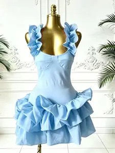2026 New Fashion Trendy Sleeveless Mini Dress Solid Color Perfect for Birthday Holiday Party Streetwear Celebration Events