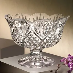 Godinger 25958 Dublin Footed Trifle Bowl, Handmade, Tableware, Scalloped Edge, Classic
