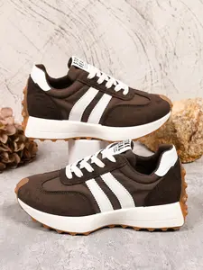 Women's Lace-Up Casual Breathable Lightweight Sports Shoes, Non-Slip Gym Running Training Sneakers, Durable All-Season Footwear