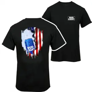 Bud Light American Flag 2 Side T-shirt Sweatshirt - Active Lifestyle Essentials - Shades For Everyone - Size Choices Galore - Multiple Style Options - Flexible Fashion Fits
