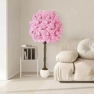 Silk Cherry Blossom Tree | Artificial Flowering Tree with Realistic Trunk & Blossoms for Elegant Indoor/Outdoor Decor