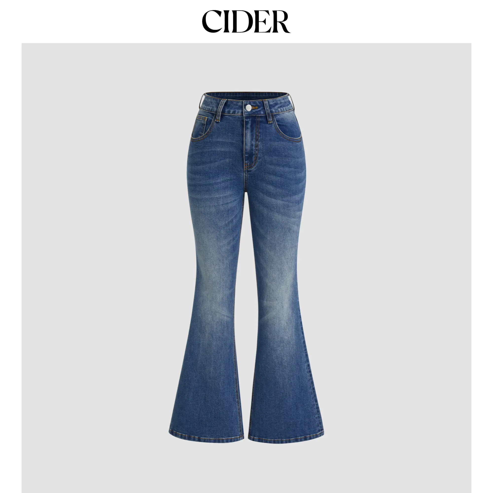 Cider [size 0-10] High Stretch Cider Denim High Rise Solid Pocket Flared Jeans