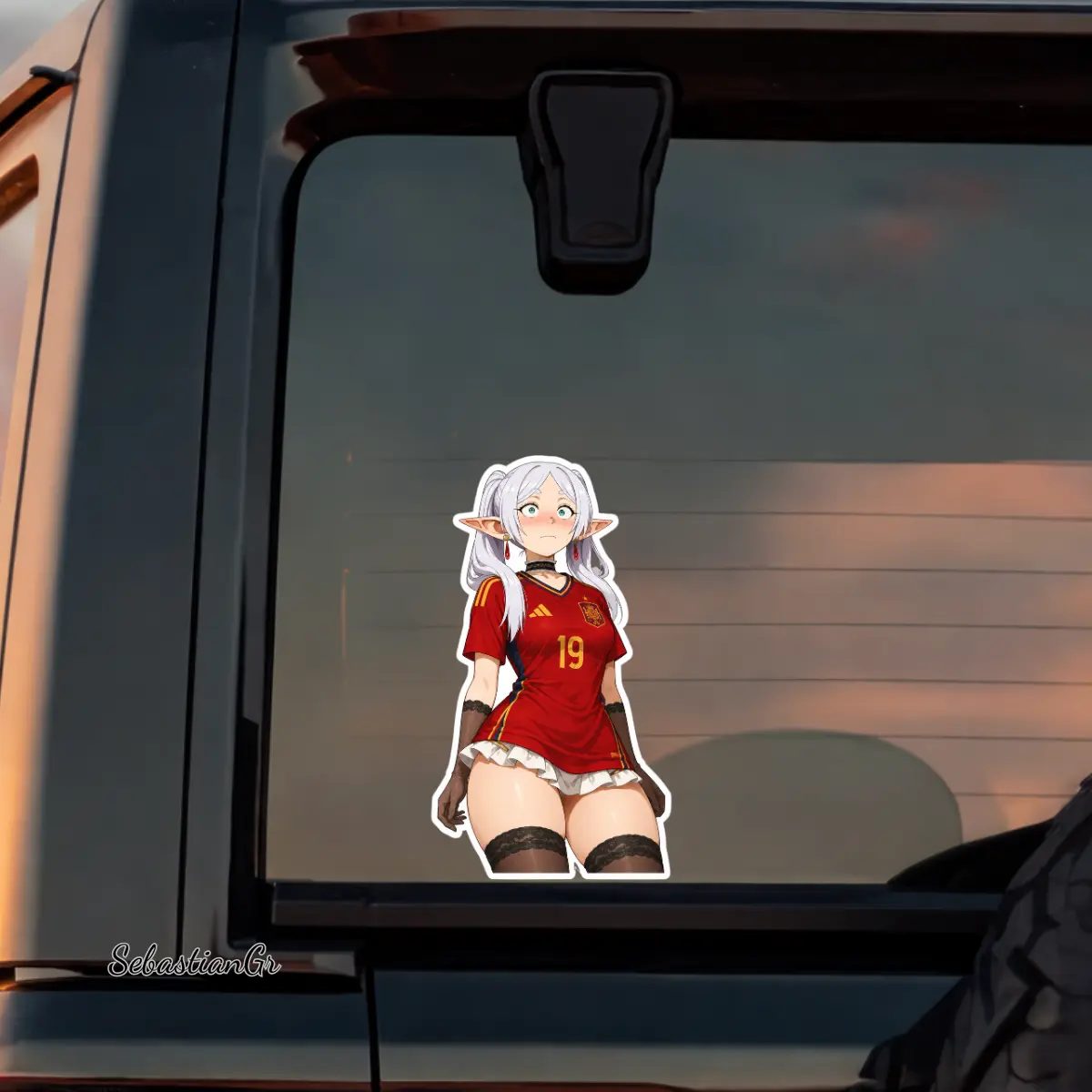 Cute Elf Soccer Girl Sticker, Anime Football Fan Vinyl Decal, Kawaii Sports Sticker for Laptop Water Bottle