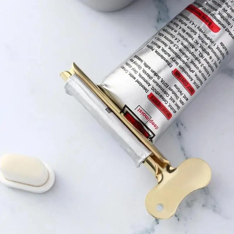 Stainless Steel Toothpaste Squeezer Manual Metal Cosmetic Dispenser, Precision Control Portable Travel Lightweight Compact Size Beauty and Hair Care Tool, Handheld Cream Presser
