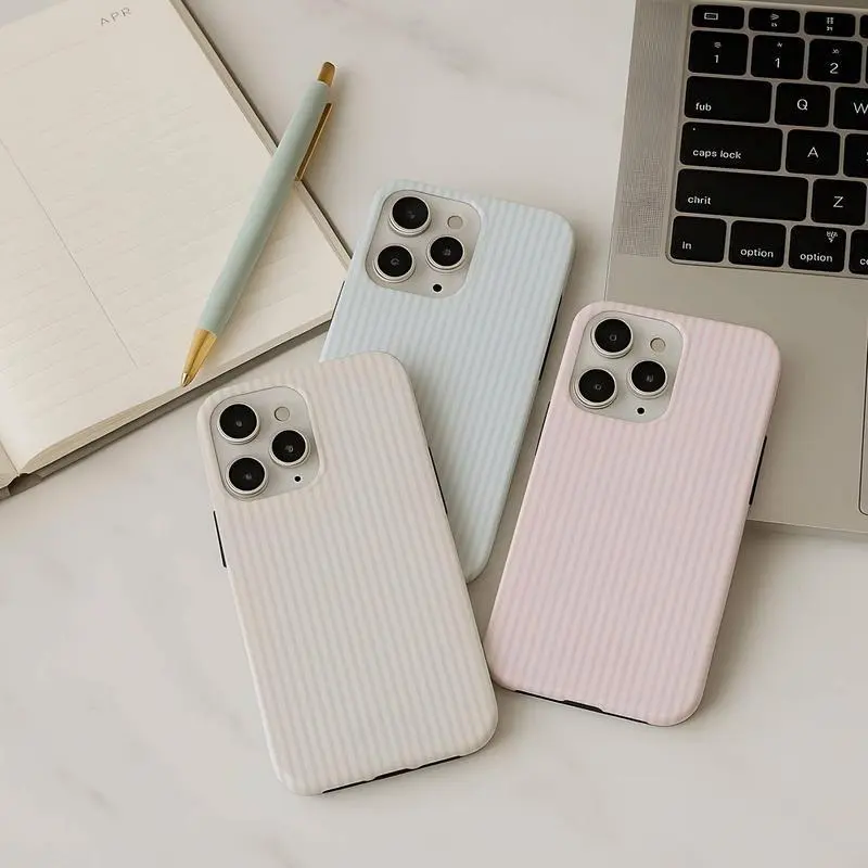 Stripe Plastic Cellphone Case - Durable Shock-Resistance Casing with 2-Piece Impact Defense, Polycarbonate Protection for iPhone 11,12,13,14,15,16,17, Pro, ProMax, Plus, Air (Mobile Phone Accessory)