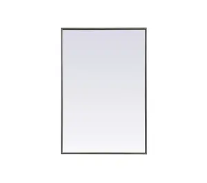 Elegant Decor MR42436S 24 x 36 in. Metal Frame Rectangle Mirror, Silver