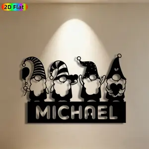 1pc Gnome Metal Wall Art, Whimsical Gnome Statue Mural, Ideal Gift for Christmas, New Year, Gnome Enthusiasts, Rust-Resistant Metal Wall Decor Wall Sculptures, Perfect for Living Room Wall & Garden Fence, Unique Home Decor