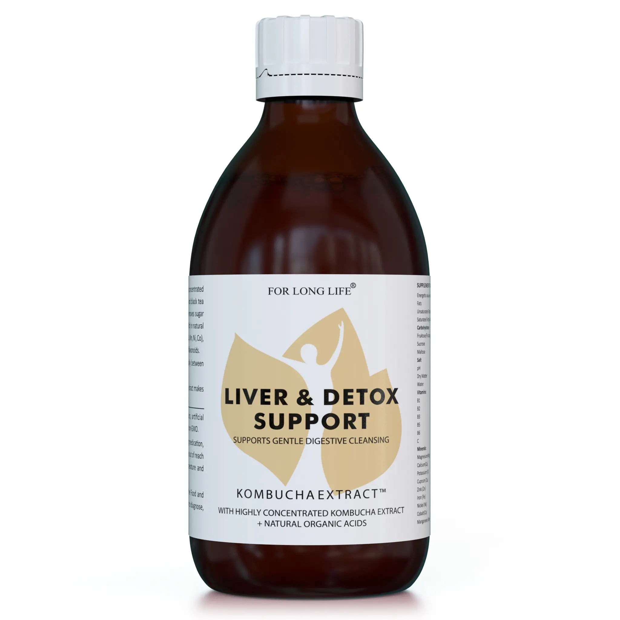 Liver & Detox Support – KOMBUCHA EXTRACT – 15 Liters of Kombucha in One Bottle - Liver-Gentle Botanical Blend Healthcare Vitamin Supplement 300ml Natural Fermented Tea Zinc Fitness