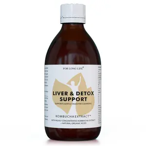 Liver & Detox Support – KOMBUCHA EXTRACT – 15 Liters of Kombucha in One Bottle - Liver-Gentle Botanical Blend Healthcare Vitamin Supplement 300ml Natural Fermented Tea Zinc Fitness