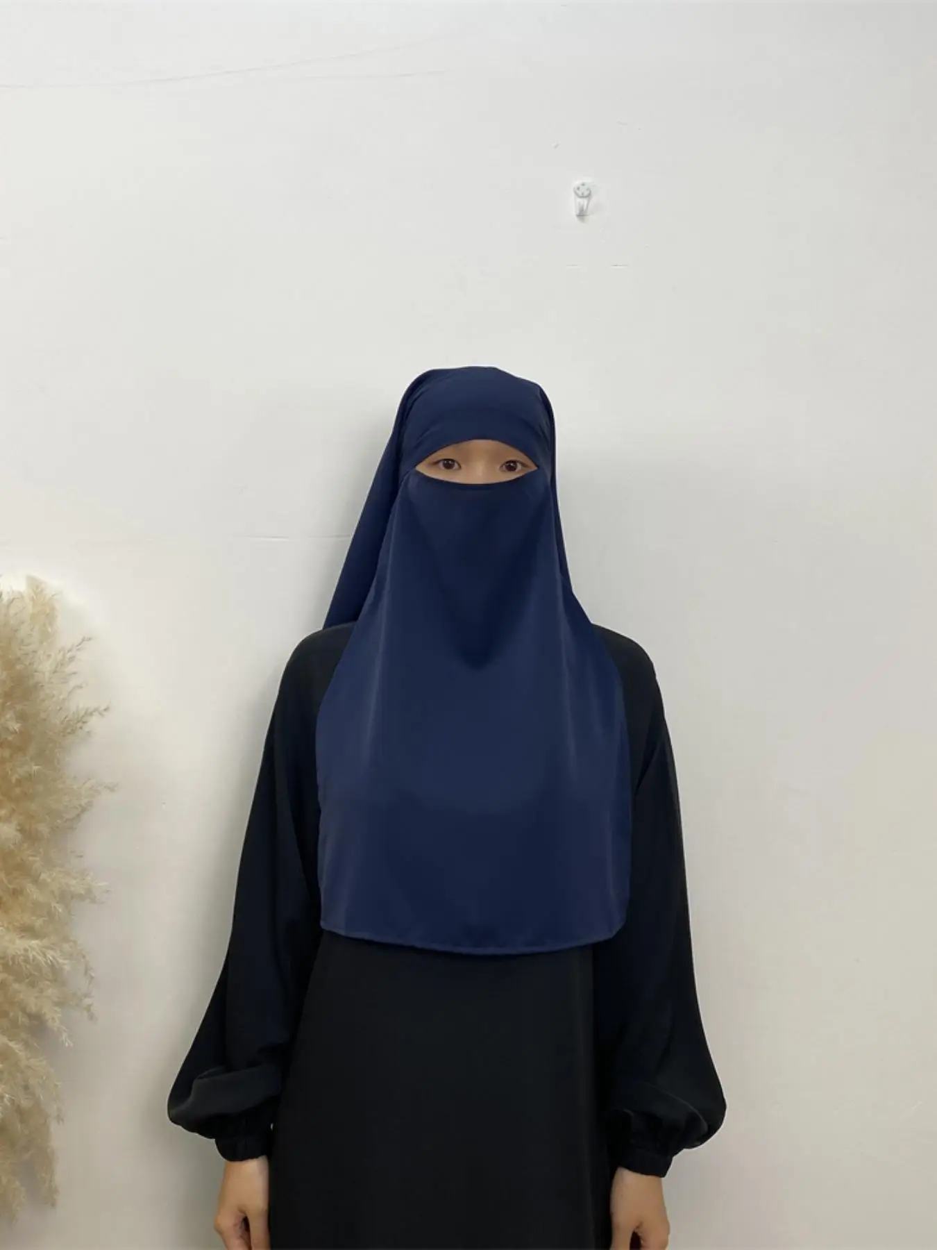 Modest Fashion 2 in 1 Layered Design Khimar, Casual Solid Color Hijab for Women & Girls, Women's Hijab for All Seasons for Daily Wear