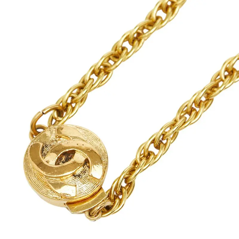 Pre-owned CHANEL 1 Small Leather Goods Coco Mark Chain Metal Necklace 2605261 0271265