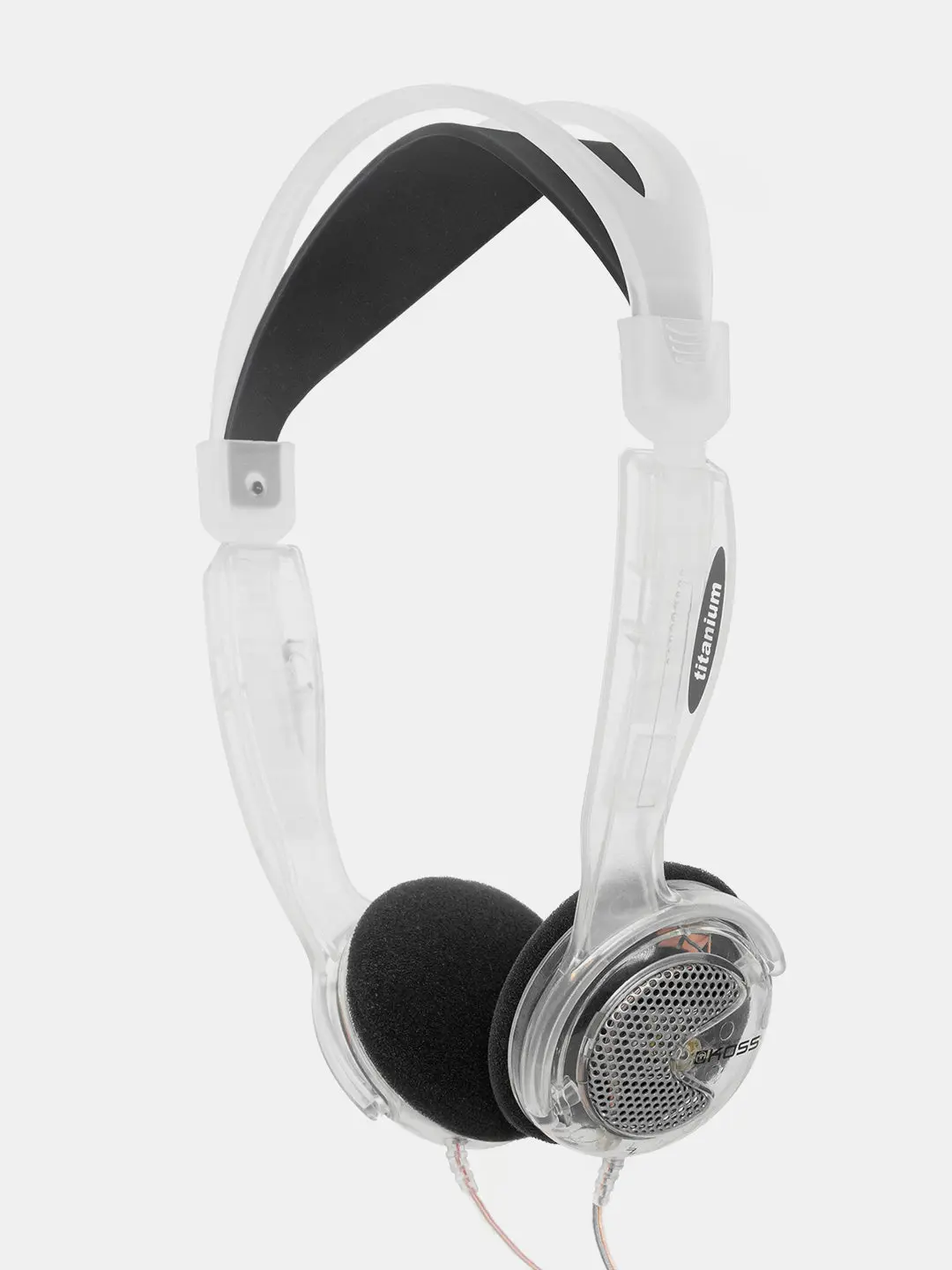 KTXPro1 Clear Transparent, 90s Style, Retro On-Ear Headphone