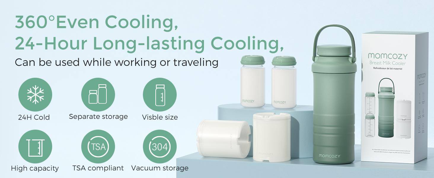 Momcozy 22oz Portable Breast Milk Cooler for Outdoor & Momcozy Portable Milk Warmer for Travel