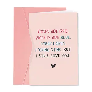 Funny Valentine's Day Card for Him & Her, Sarcastic Anniversary Card for Partner, Rude Valentine's Card for Husband, Boyfriend, Wife, Girlfriend, Greeting Card, Funny Dad Card
