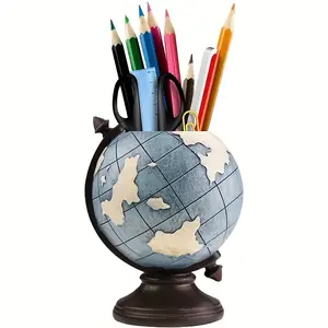 1pc/Creative Pen Holder in European Style, Globe-Shaped Pen Container for Storage, Suitable for Room And Living Room Decoration, Desktop Pen Holder Storage Tool, Ideal As a Birthday Or Holiday Gift for Teachers And Students