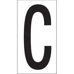 Tape Logic  3.50 in. C Vinyl Warehouse Letter Labels, Black & White - Case of 50