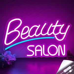 Neon Light for Beauty Salon, Adjustable Wall-Mounted LED Sign, USB Powered, Artistic Makeup and Nail Decoration, 10w Power