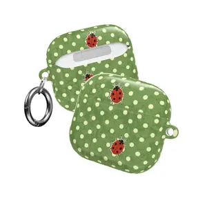 Cottagecore Ladybug AirPods Case – Vintage Green Polka Dot Aesthetic Cover, Cute Ladybird Farmhouse Retro Design for Girls, Nature Inspired Trendy Accessory, Case for AirPods Pro/Pro 2, AirPods 1/2/3/4
