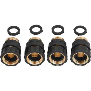 Garden Hose Quick Connector, 3/4 Inch Male and Female Garden Hose Fitting Quick Connector Rubber Washers Leak Proof Durable Aluminum