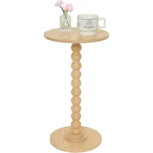 Round Side Table, Small Drink Table for Small Spaces, Modern Accent End Table Coffee Table with Solid   for Living Room, Bedroom, Corners, and Office ()
