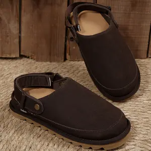 Women's Retro Sandals Platform Suede Clogs Non-Slip Casual Walking Mules Indoor Outdoor Shoes Springfresh