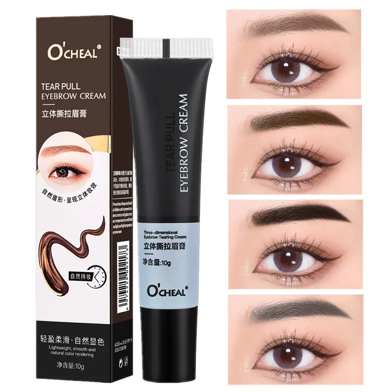 Waterproof Eyebrow Dye Easy Application Long-Lasting No Smudge Brow Color Gel, Brow Styling Gel, Brow Balm, Colors, 3-Pack