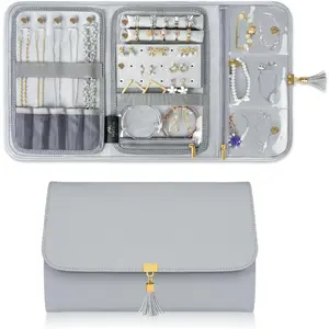 Folding jewelry bag travel portable jewelry storage bag multi-ring earrings jewelry bag