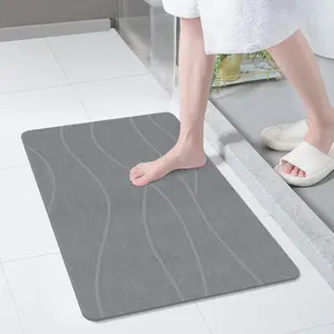 Diatomaceous Earth Stone Bath Mat, Non Slip Super Absorbent Quick Dry Diatomite Floor Mat, Easy Clean Water Absorbing Rug for Bathroom Shower & Kitchen Sink