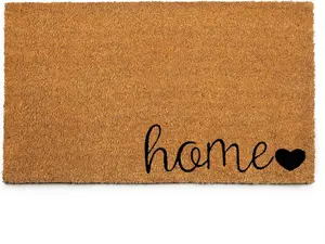 Home Door Mat Non-Slip Welcome Mats for Entryway or Porch - Easy to Clean Front Door Mat - Natural Brown