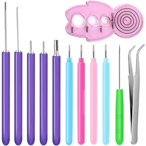 12 Pack Slotted Paper Quilling Tools Kit, Different Sizes Rolling Curling Quilling Needle Pen Set for Paper Cardmaking Projects and Paper Flowers