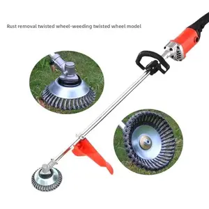 Universal Gas Brush Cutter Accessory Kit, Steel Wire Grass Trimmer Head, Weed Eater Blade, Rust Removal Disc and Weed Wheel Replacement Parts for Lawn Trimming & Garden Maintenance