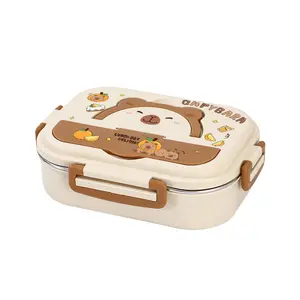 Universal   Cute Capybara children's   Cute 304 food grade children's student water bottle   tableware coffee spoon parishilton lunchbox Stainless Steel Bento Tumbler,kitchen gadgets lunch box fimi buke for work bent  go  snack school office picnic